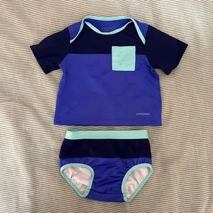 Patagonia unisex baby swim suit— two piece